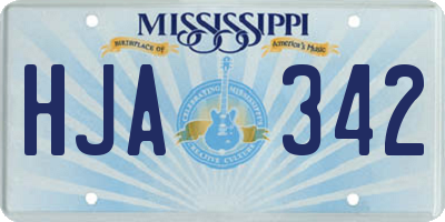 MS license plate HJA342
