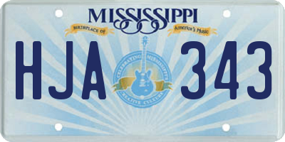 MS license plate HJA343