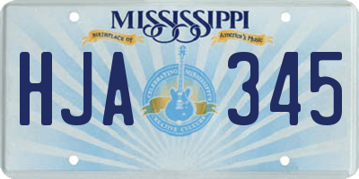 MS license plate HJA345