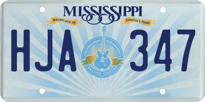 MS license plate HJA347