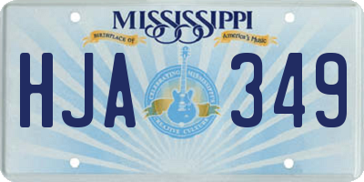 MS license plate HJA349