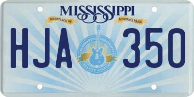 MS license plate HJA350