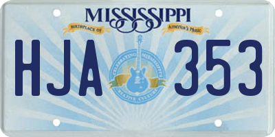MS license plate HJA353