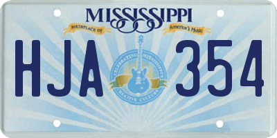 MS license plate HJA354