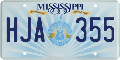 MS license plate HJA355