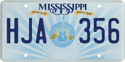 MS license plate HJA356