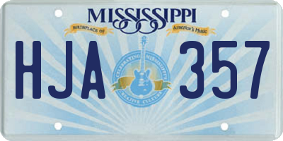 MS license plate HJA357