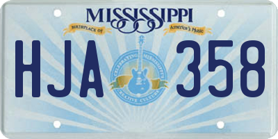 MS license plate HJA358