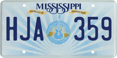 MS license plate HJA359