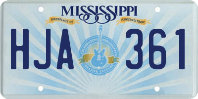 MS license plate HJA361
