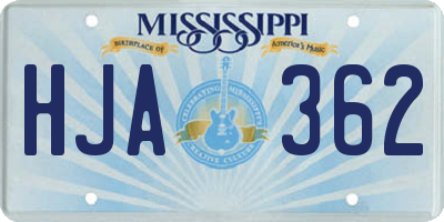 MS license plate HJA362
