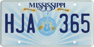 MS license plate HJA365