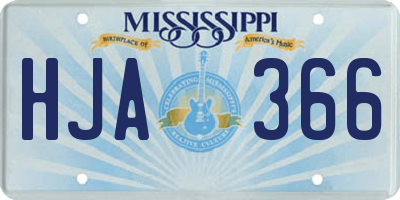 MS license plate HJA366