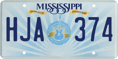 MS license plate HJA374