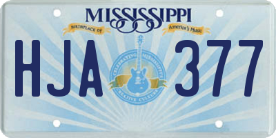 MS license plate HJA377