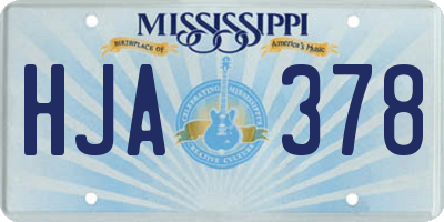 MS license plate HJA378