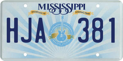 MS license plate HJA381