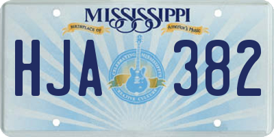 MS license plate HJA382