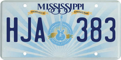 MS license plate HJA383