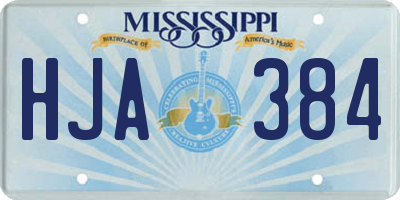 MS license plate HJA384