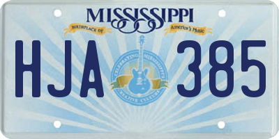 MS license plate HJA385