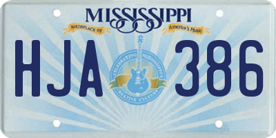 MS license plate HJA386