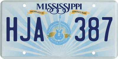 MS license plate HJA387