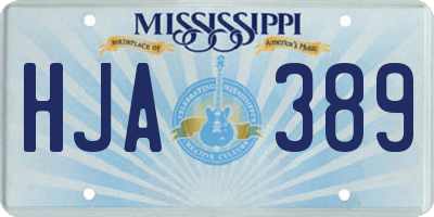 MS license plate HJA389
