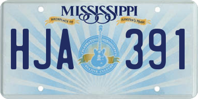 MS license plate HJA391