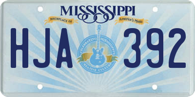 MS license plate HJA392