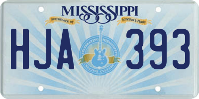 MS license plate HJA393