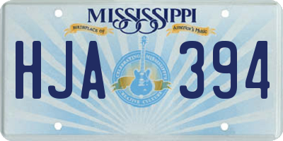 MS license plate HJA394