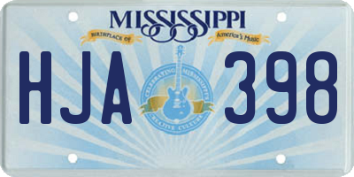 MS license plate HJA398
