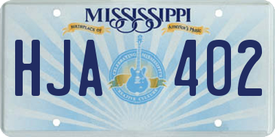 MS license plate HJA402