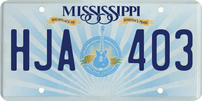 MS license plate HJA403