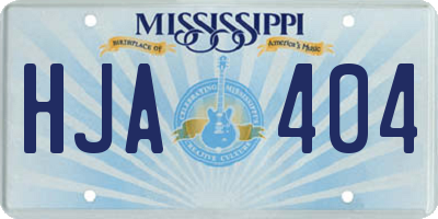 MS license plate HJA404