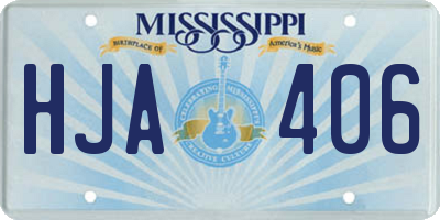 MS license plate HJA406