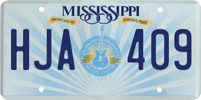 MS license plate HJA409