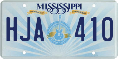 MS license plate HJA410