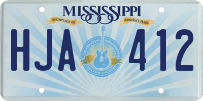 MS license plate HJA412