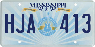 MS license plate HJA413