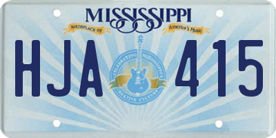MS license plate HJA415