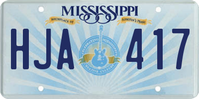 MS license plate HJA417