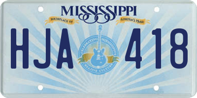 MS license plate HJA418