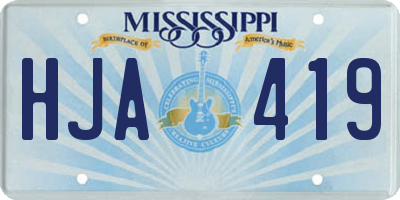 MS license plate HJA419