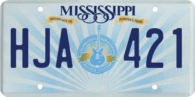 MS license plate HJA421