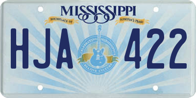 MS license plate HJA422