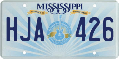 MS license plate HJA426