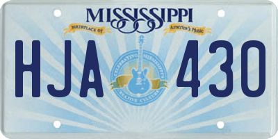 MS license plate HJA430
