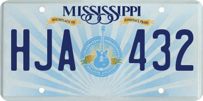 MS license plate HJA432